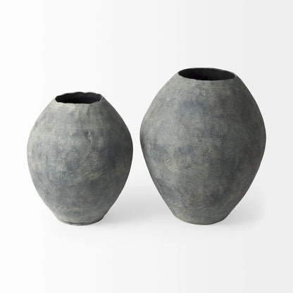 Ceramic Oval Vase, Kyros Gray 28"