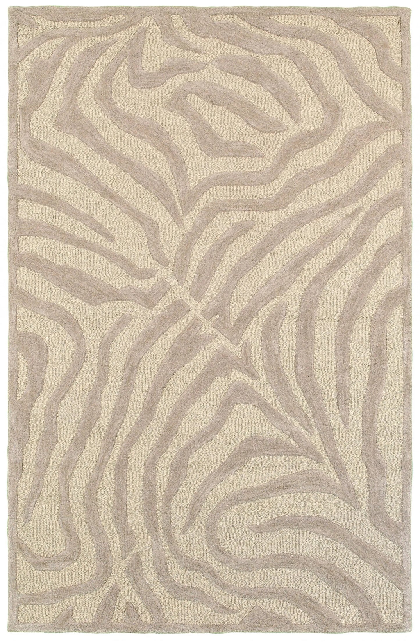 8 x 10' Taupe Zebra Pattern Area Rug