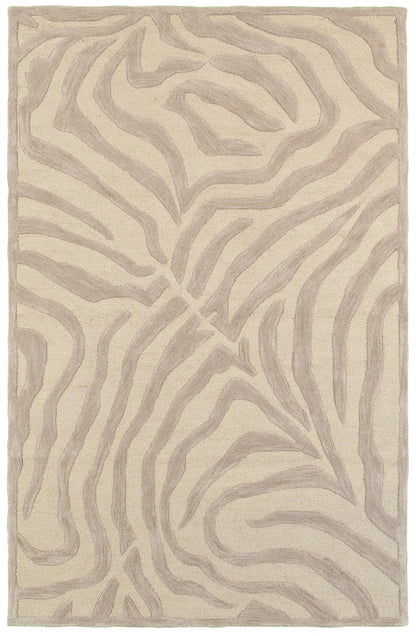 8 x 10' Taupe Zebra Pattern Area Rug