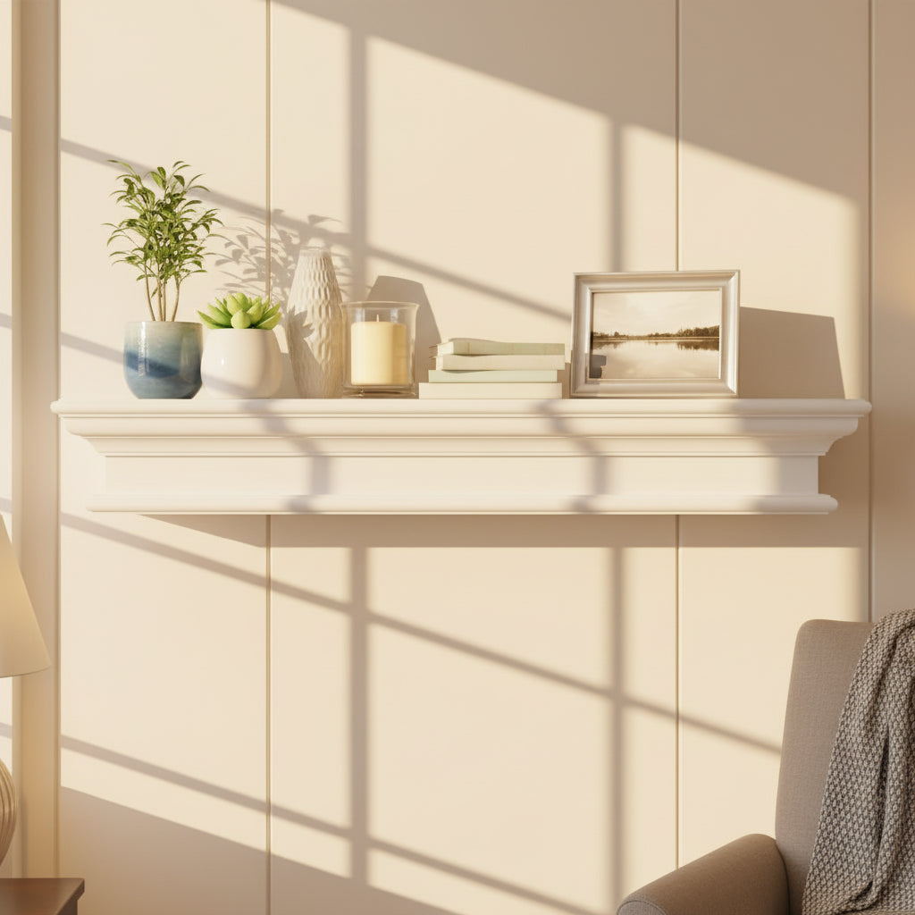 32" Classic White Floating Wall Shelf