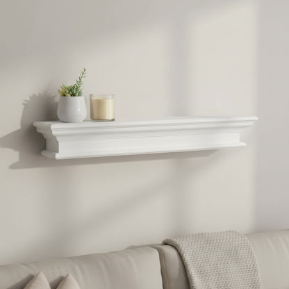 32" Classic White Floating Wall Shelf