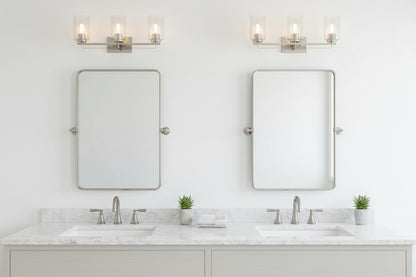 Silver Metal and Textured Glass Three Light Wall Sconce