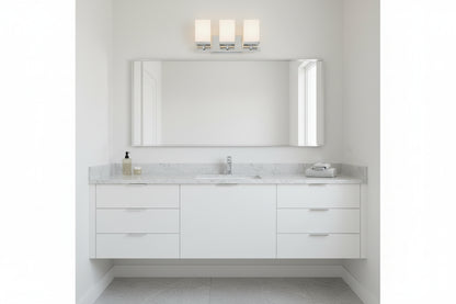 Three Light Silver Frosted Glass Wall Sconce