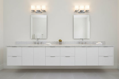 Three Light Silver Frosted Glass Wall Sconce