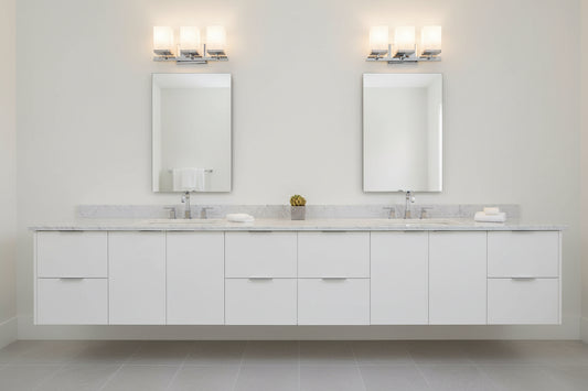 Three Light Silver Frosted Glass Wall Sconce