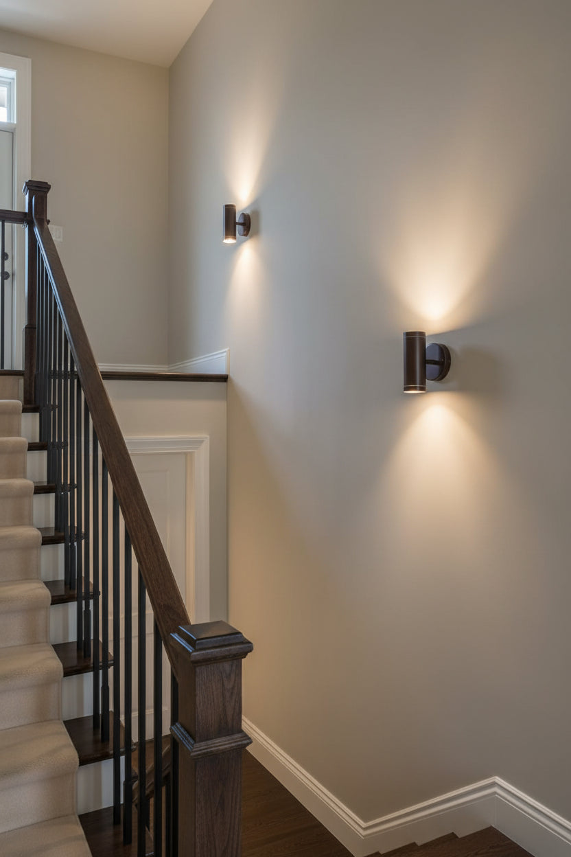 Bronze LED Two Light Can Shape Wall Sconce