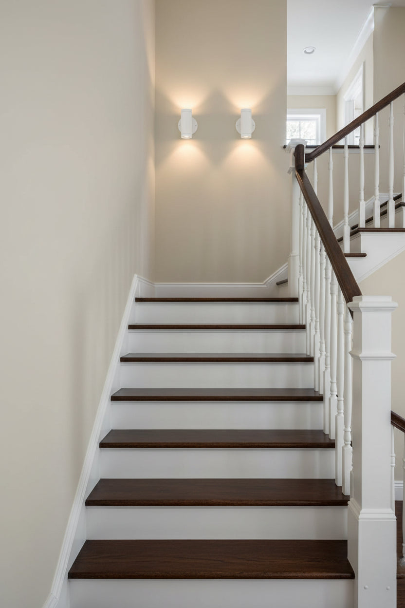 White LED Two Light Can Shape Wall Sconce