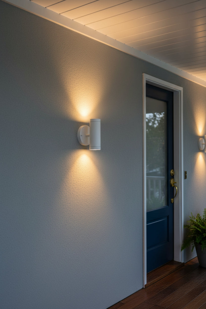 White LED Two Light Can Shape Wall Sconce