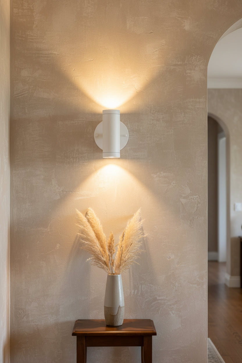 White LED Two Light Can Shape Wall Sconce