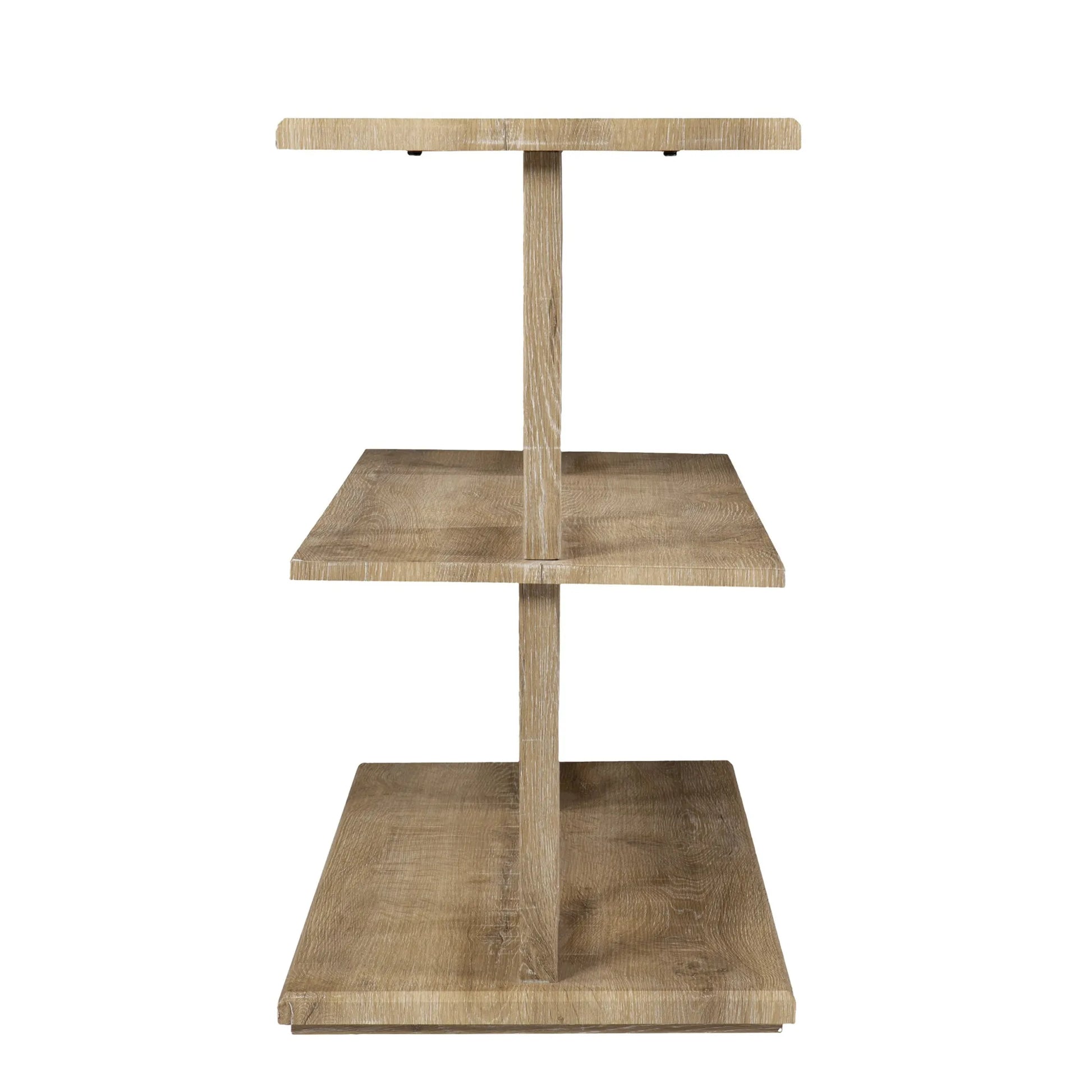 42 Inch Natural Floor Shelf Console Table with Shelves side view