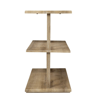 42 Inch Natural Floor Shelf Console Table with Shelves side view