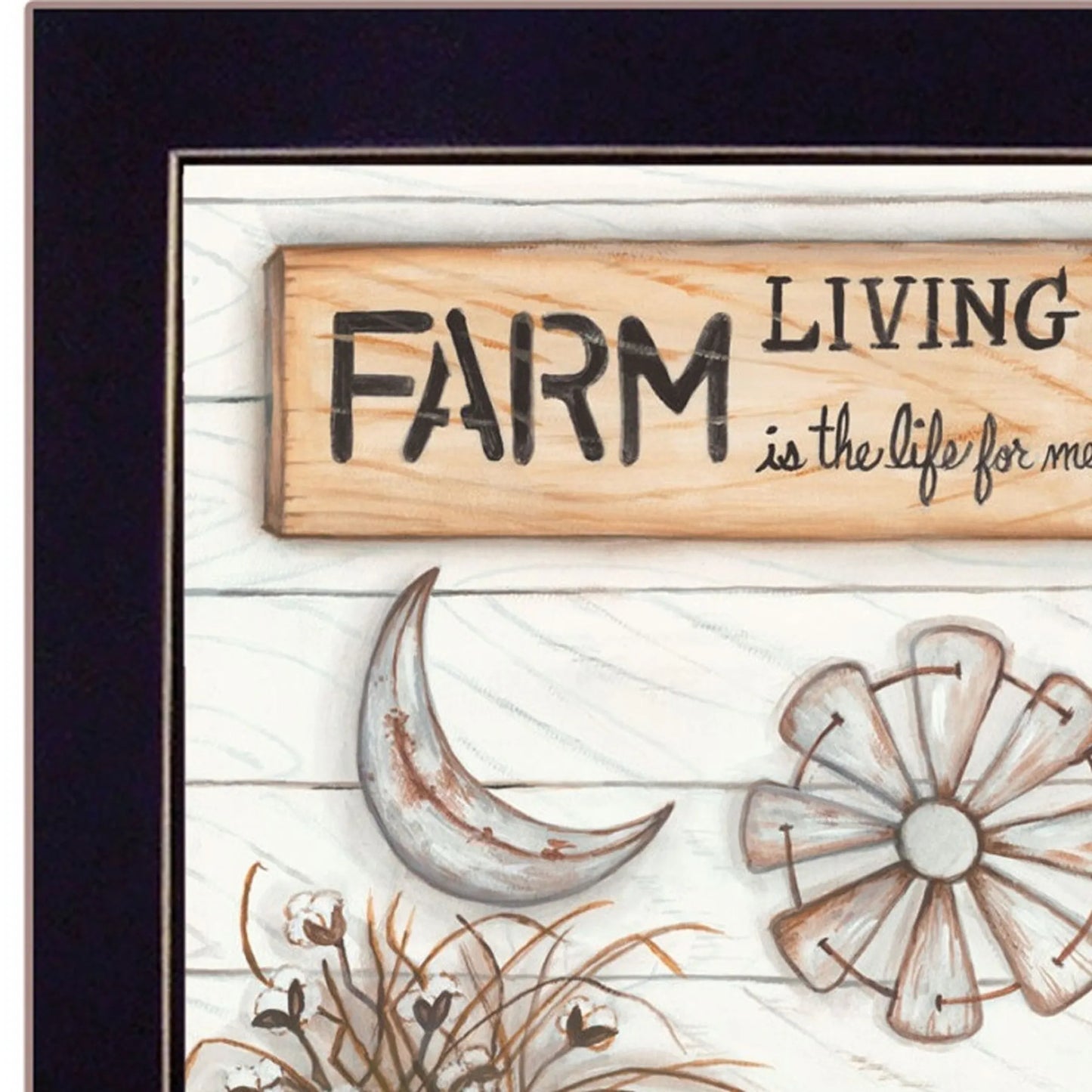 Farm Living Black Framed Print Wall Art - Set of Two