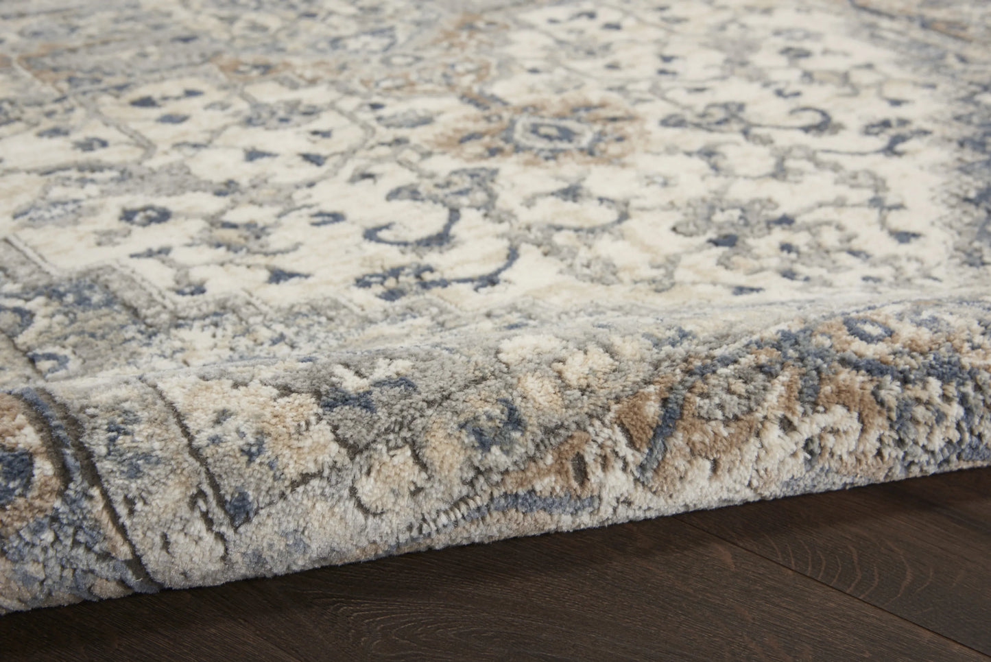 2' X 4' Ivory And Grey Oriental Non Skid Area Rug