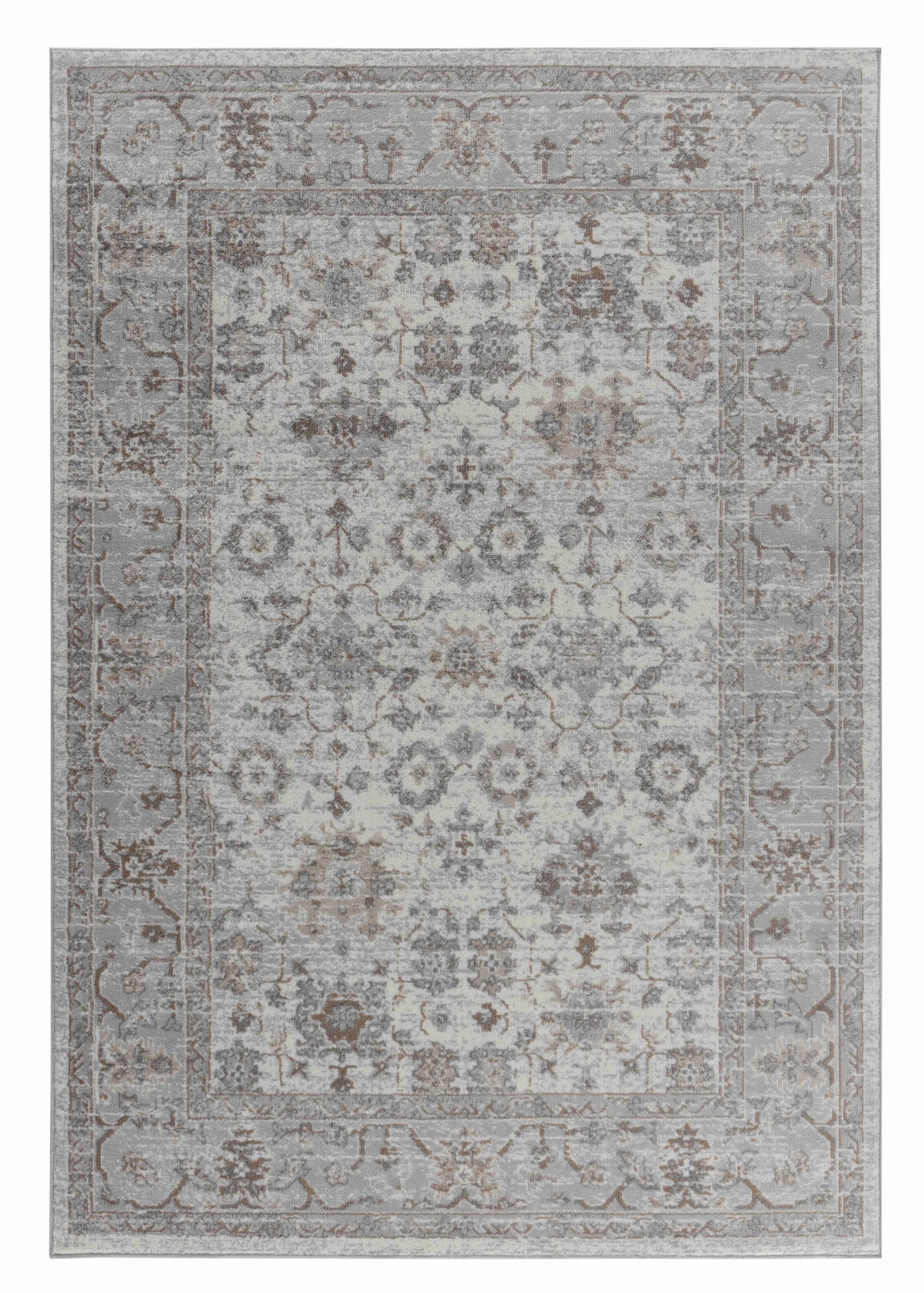 8' X 11' Grey Oriental Area Rug