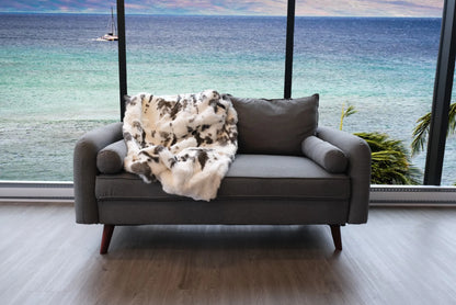 Rabbit Fur Plush Throw Blanket