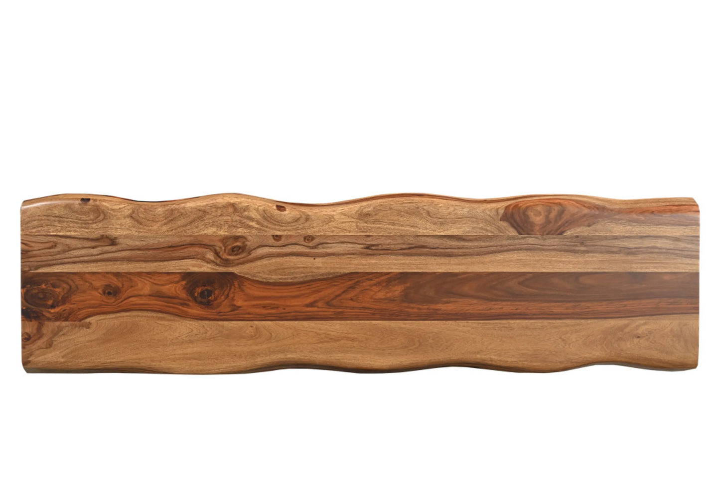 Console Table - 60" Brown Solid Wood Double Pedestal