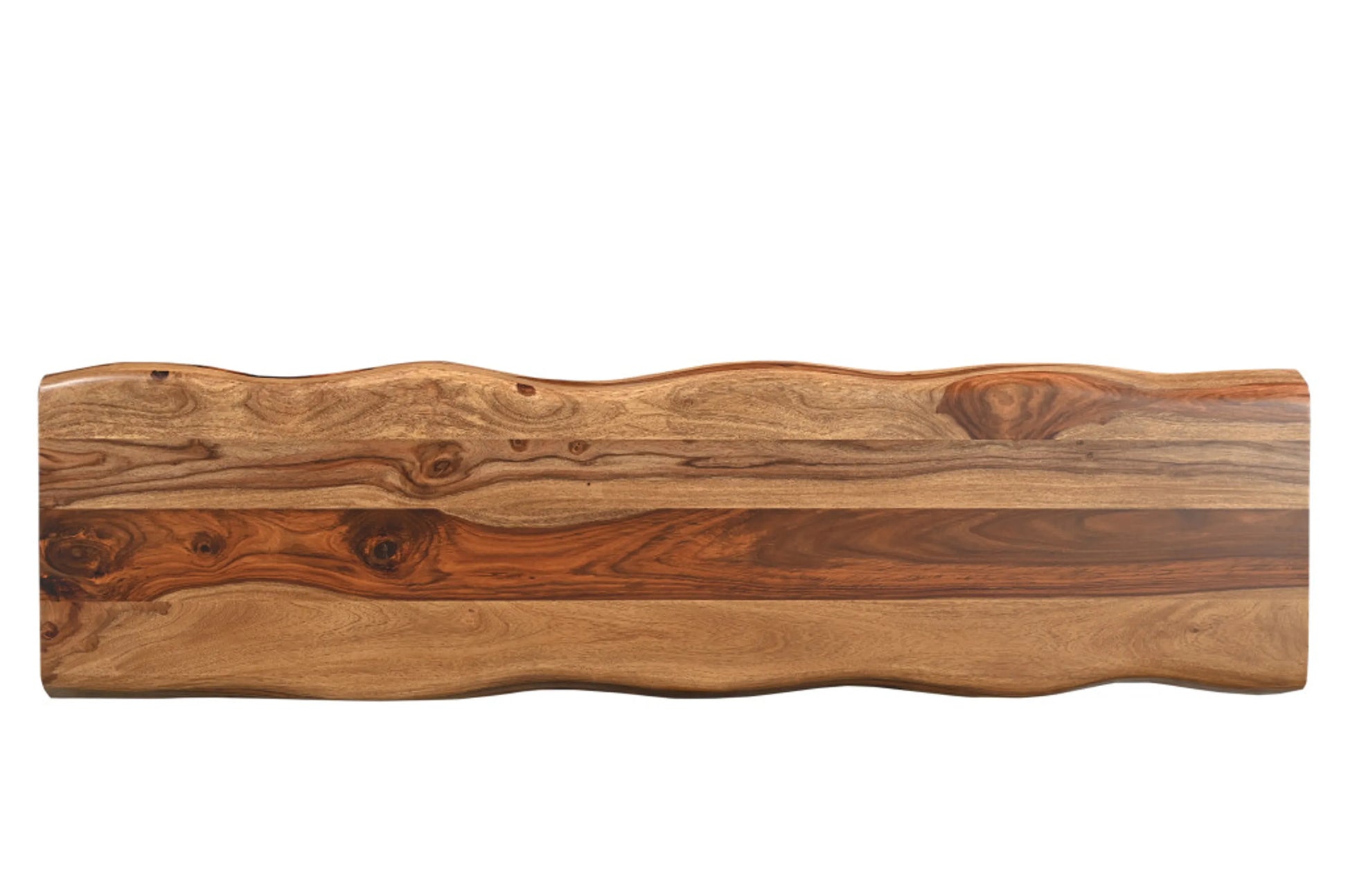 Console Table - 60" Brown Solid Wood Double Pedestal