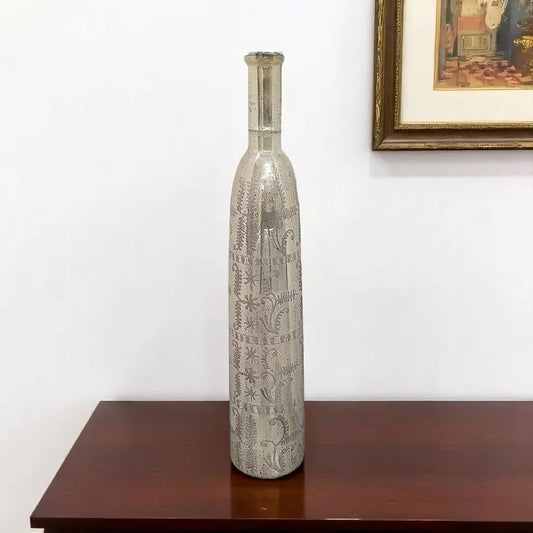 Floral Glass Cylinder Floor Vase