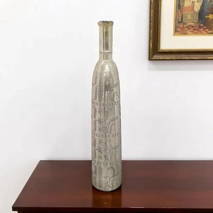 Floral Glass Cylinder Floor Vase