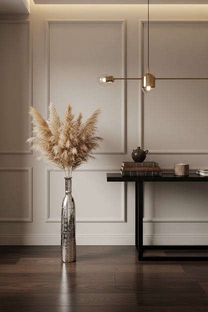 Floral Glass Cylinder Floor Vase