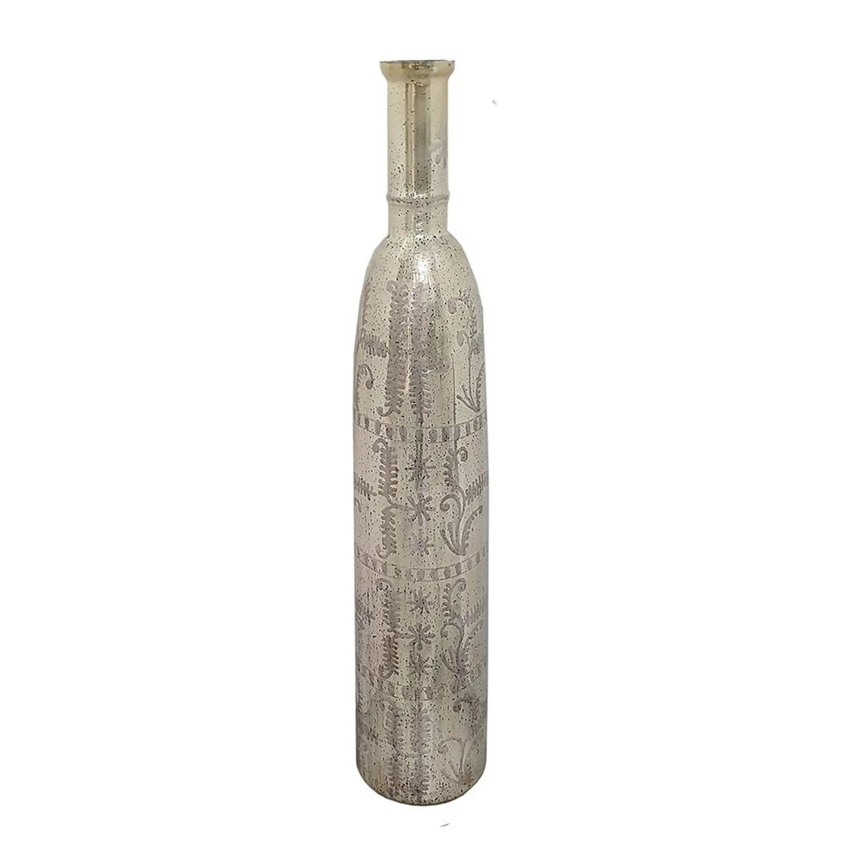Floral Glass Cylinder Floor Vase