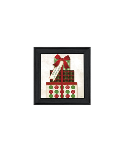 Set Of Three It's Christmas Time! Black Framed Wall Art
