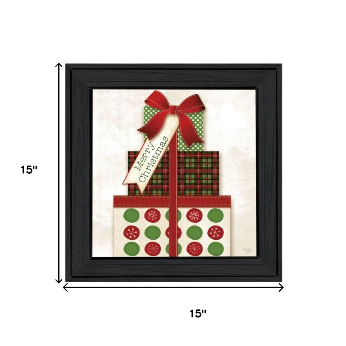 Set Of Three It's Christmas Time! Black Framed Wall Art