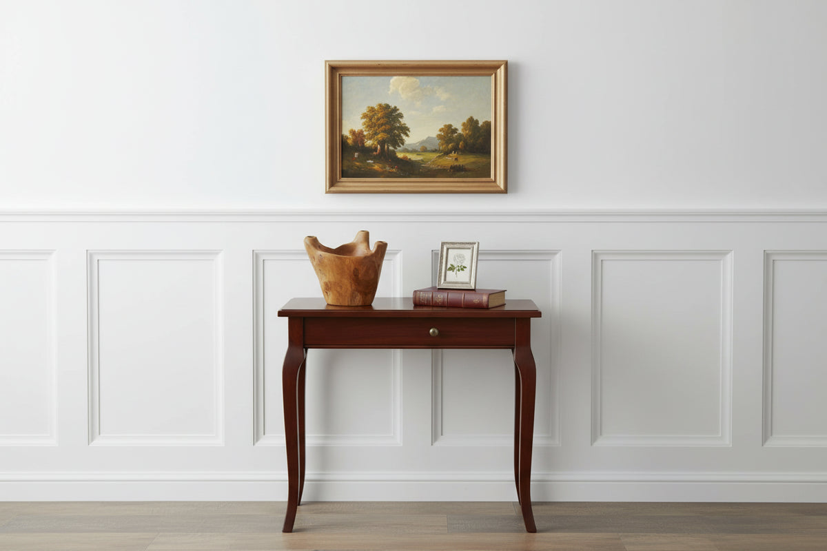 Round Solid Wood Table Vase