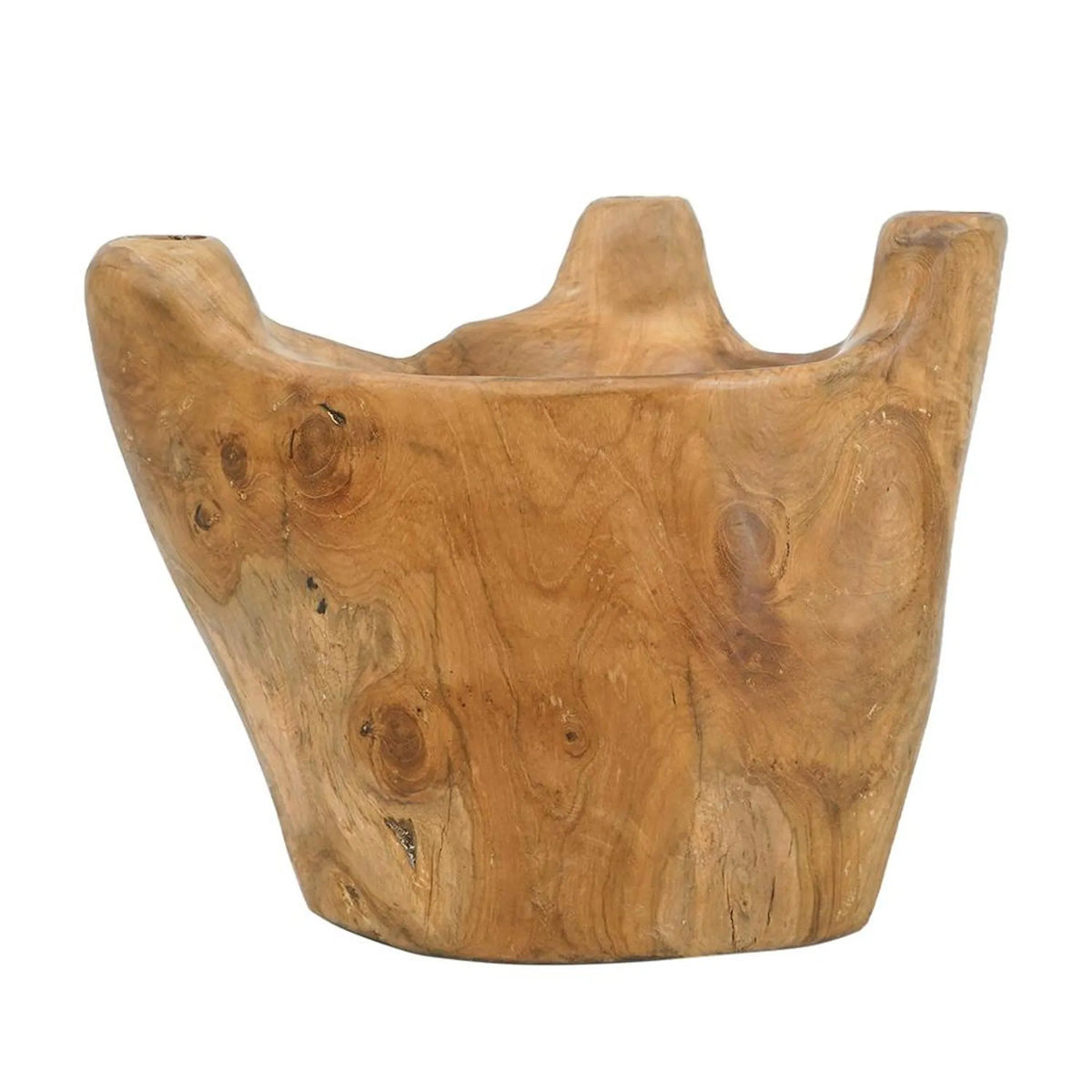 Round Solid Wood Table Vase