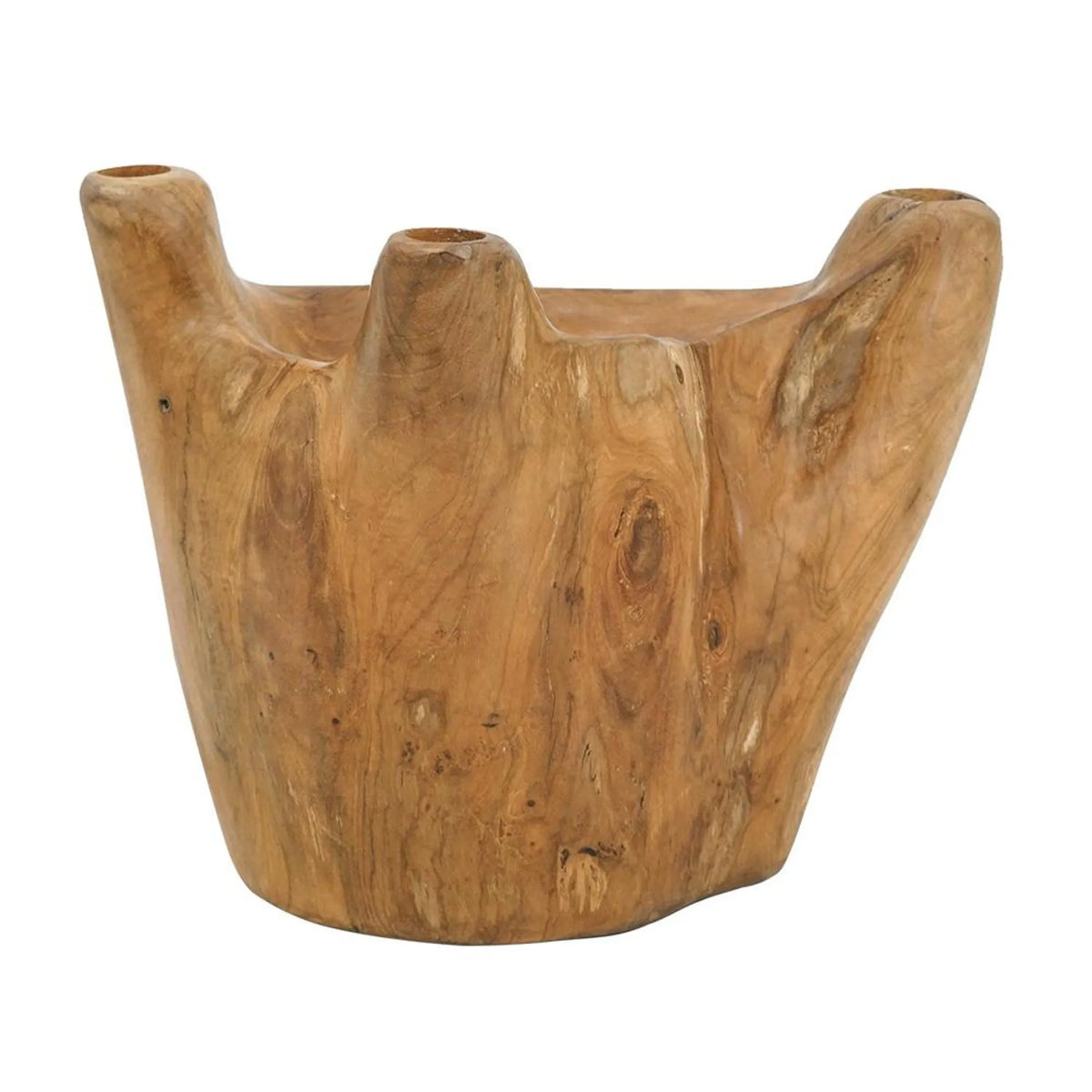 Round Solid Wood Table Vase
