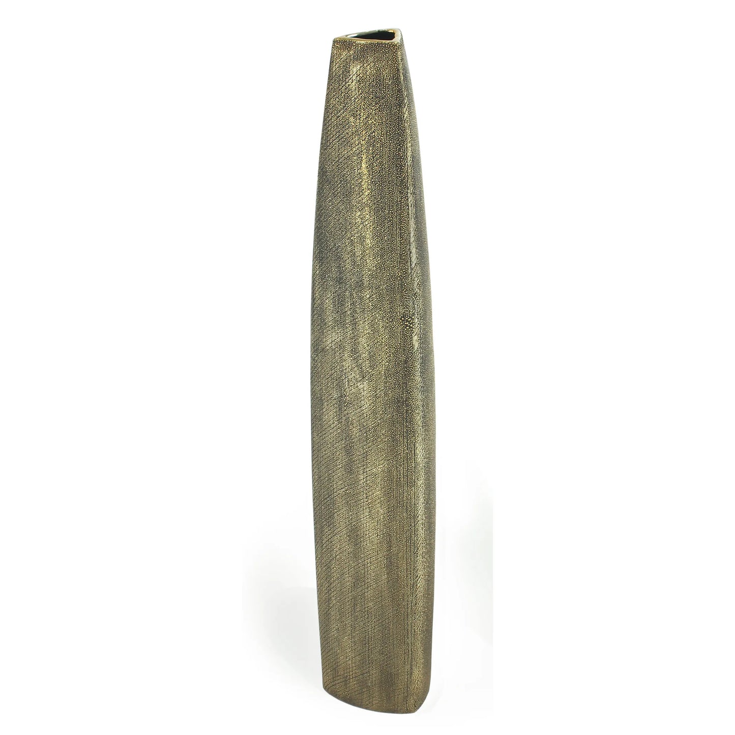Gold Tapered Ceramic Floor Vase - 47" Tall