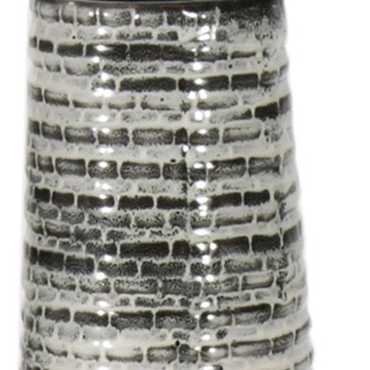 47" Black and Gray Ombre Tapered Ceramic Floor Vase
