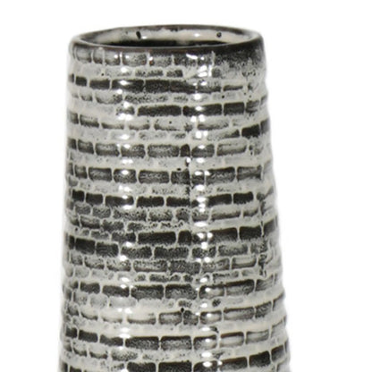 47" Black and Gray Ombre Tapered Ceramic Floor Vase