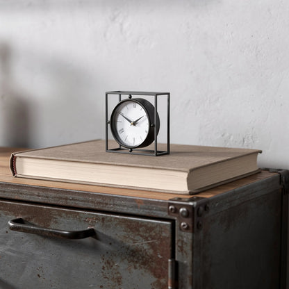 Distressed Metal Table Clock