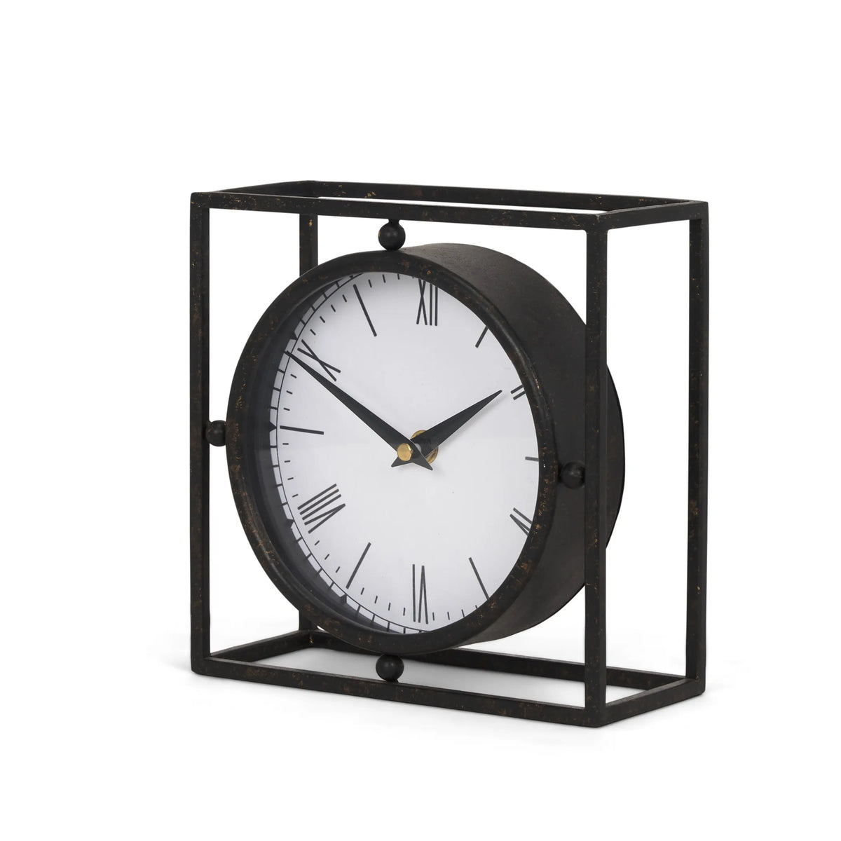 Distressed Metal Table Clock