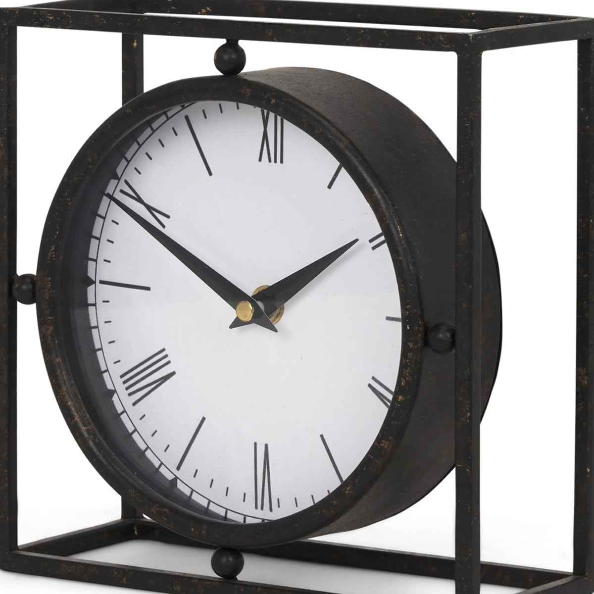 Distressed Metal Table Clock