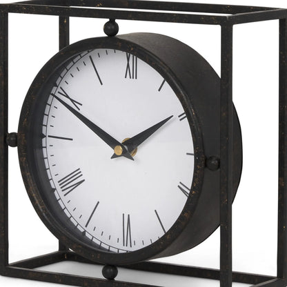 Distressed Metal Table Clock