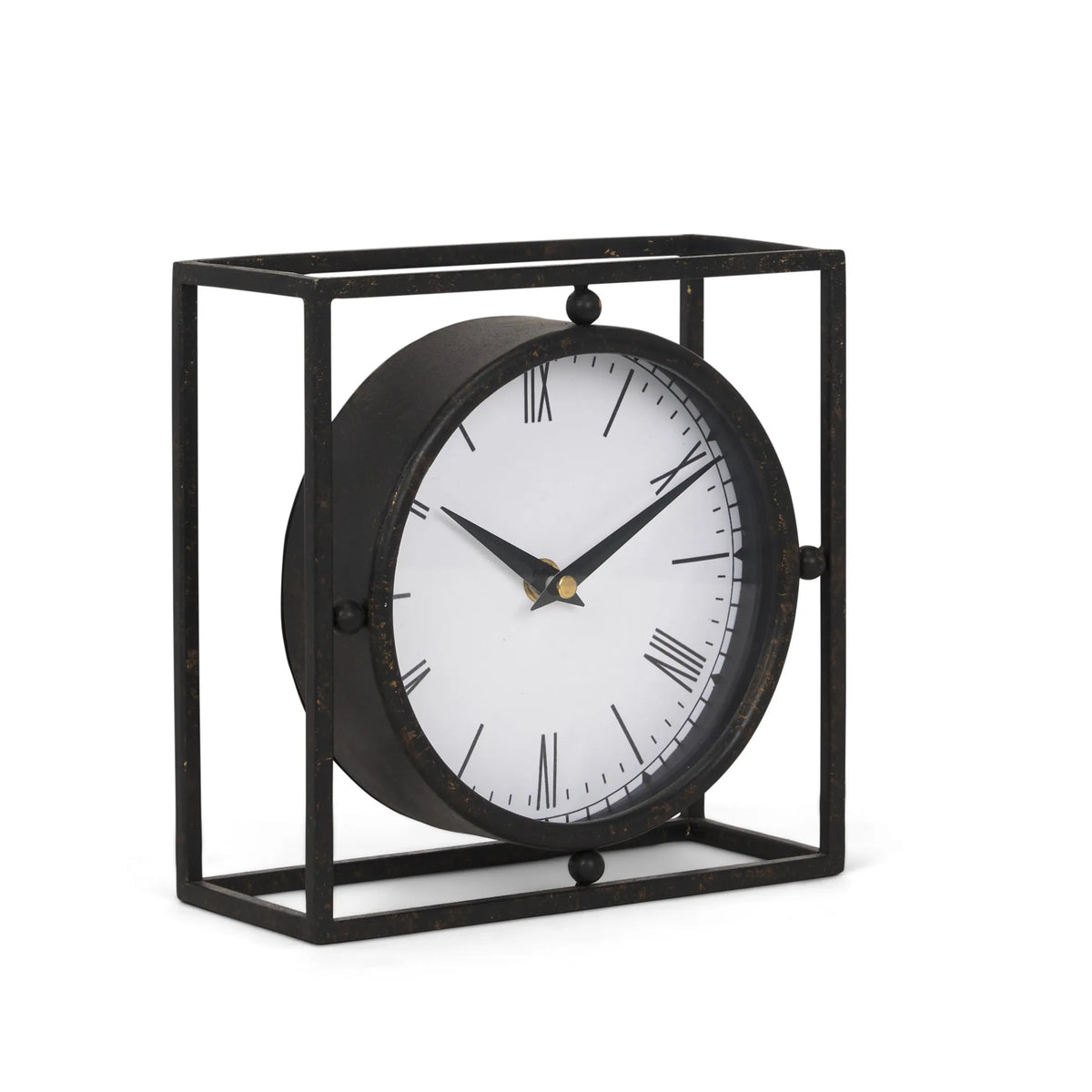 Distressed Metal Table Clock