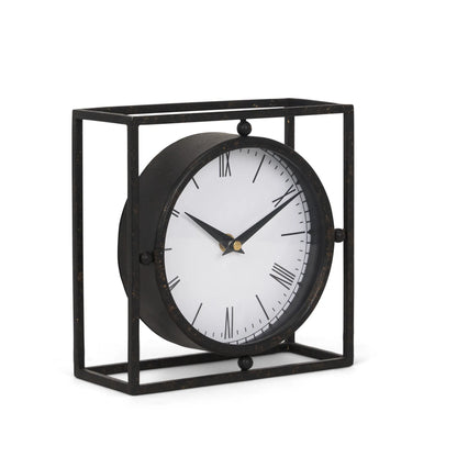Distressed Metal Table Clock