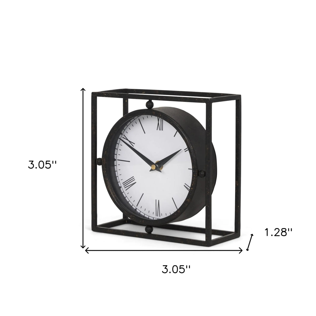 Distressed Metal Table Clock