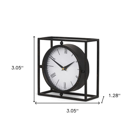 Distressed Metal Table Clock