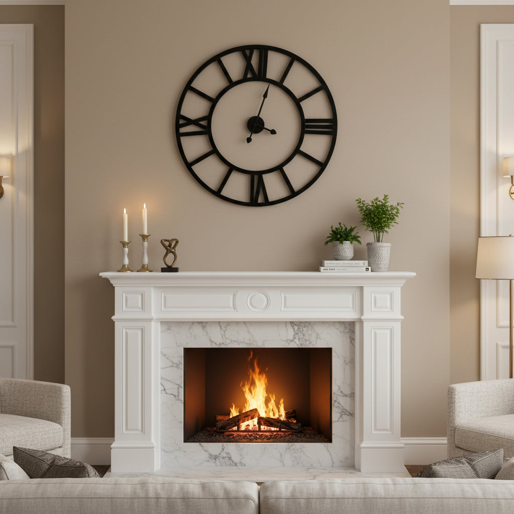 Iron Analog Round Wall Clock