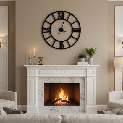 Iron Analog Round Wall Clock