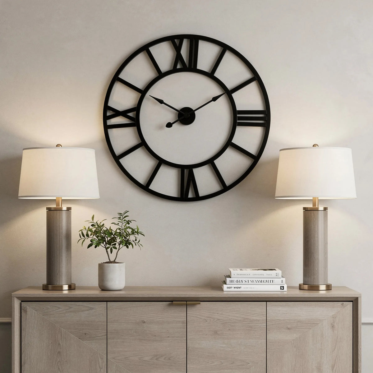 Iron Analog Round Wall Clock