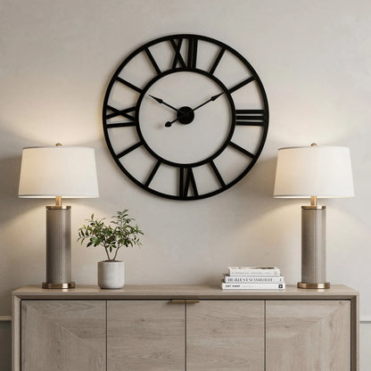 Iron Analog Round Wall Clock