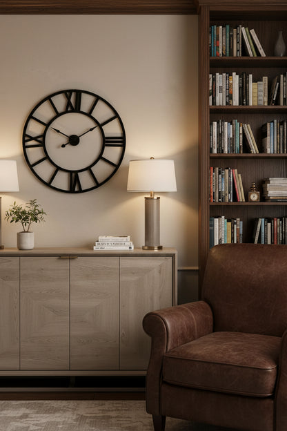 Iron Analog Round Wall Clock
