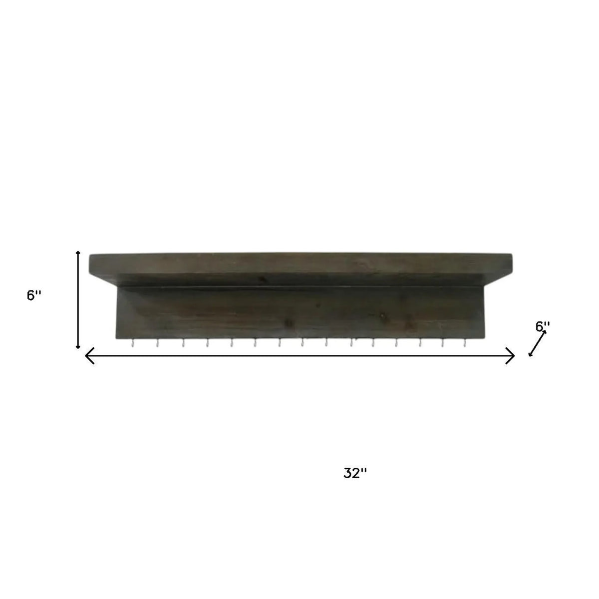 Wood Wall Mounted Accent Shelves with Hooks