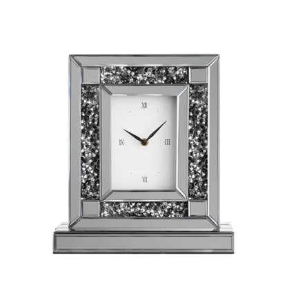 Faux Crystal MirroGlass Table Clock