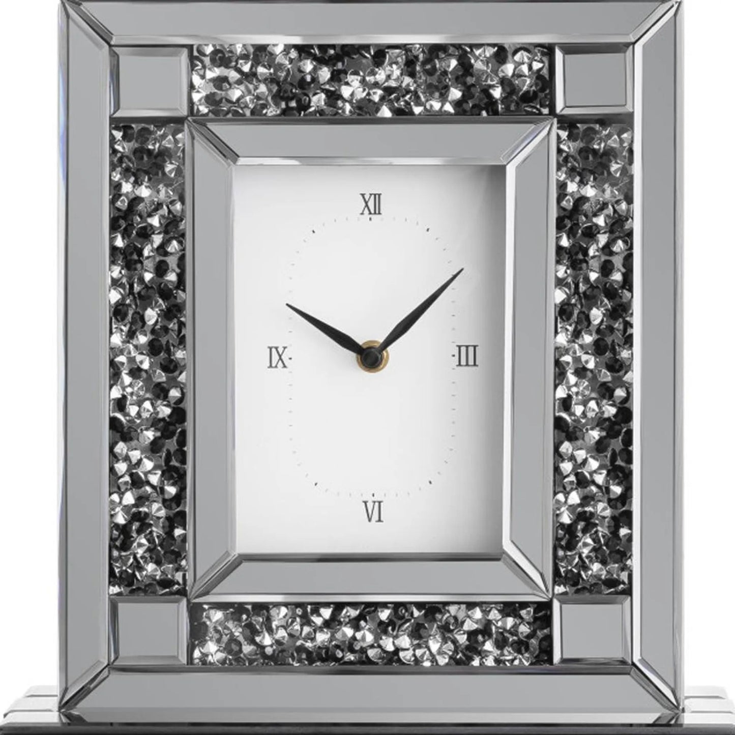 Faux Crystal MirroGlass Table Clock