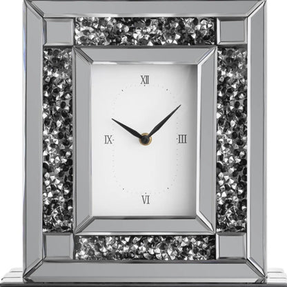 Faux Crystal MirroGlass Table Clock